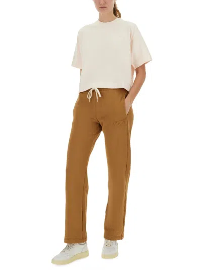 Autry T-shirt With Matching Logo In Neutral