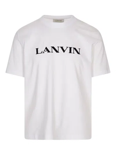 Lanvin Logo Embroidered Crewneck T-shirt In White
