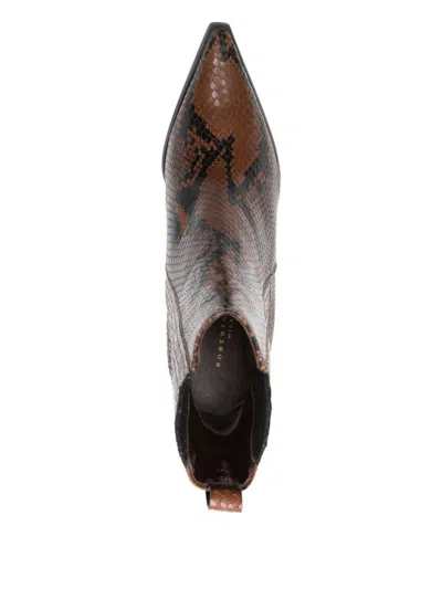 Roberto Festa 80mm Embossed-snake Leather Boots In Animal Print