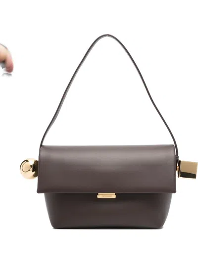 Jacquemus Round Cross-body Bag Top Handle In Brown