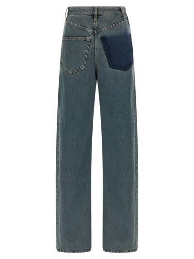Mm6 Maison Margiela Reversible Denim Trousers Featuring Back Pockets In Blue