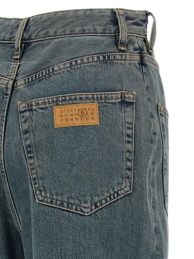 Mm6 Maison Margiela Reversible Denim Trousers Featuring Back Pockets In Blue