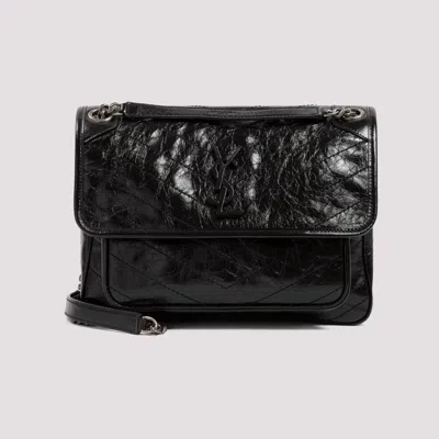 Saint Laurent Niki Quilted Leather Shoulder Bag In Black