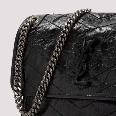 Saint Laurent Niki Quilted Leather Shoulder Bag In Black