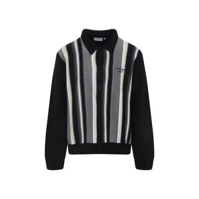 Carhartt Graphite Grey Cardigan With Pointed Collar In Multi