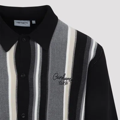 Carhartt Graphite Grey Cardigan With Pointed Collar In Multi