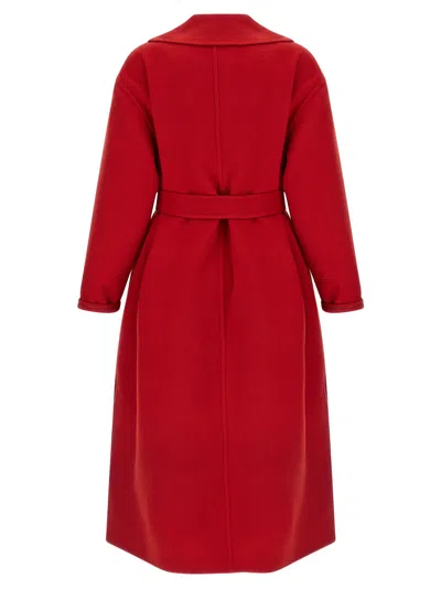 Fabiana Filippi Red Coat With Wide Notched Revers In Virgin Wool Woman In Red