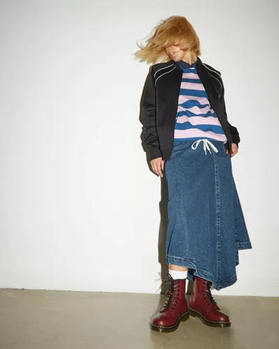 Dr. Martens Anfibi Stringati 1460 Red Smooth In Red