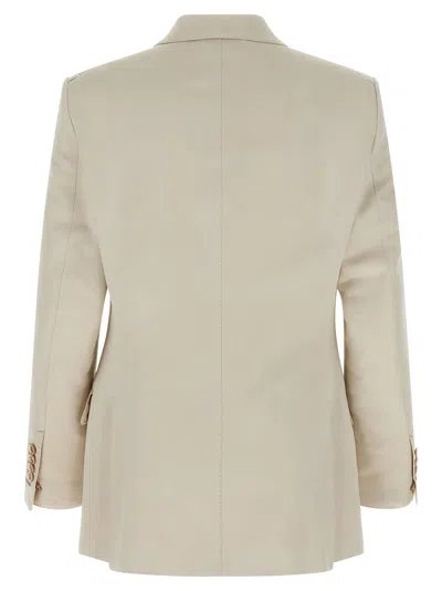 Tom Ford Double-breasted Tailored Blazer Featuring Back Vent In Neutral