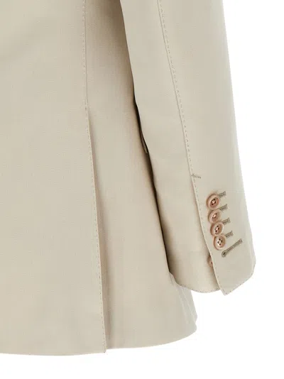 Tom Ford Double-breasted Tailored Blazer Featuring Back Vent In Neutral