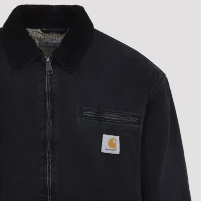 Carhartt Work In Progress Detroit Organic Cotton Canvas Jacket In Black