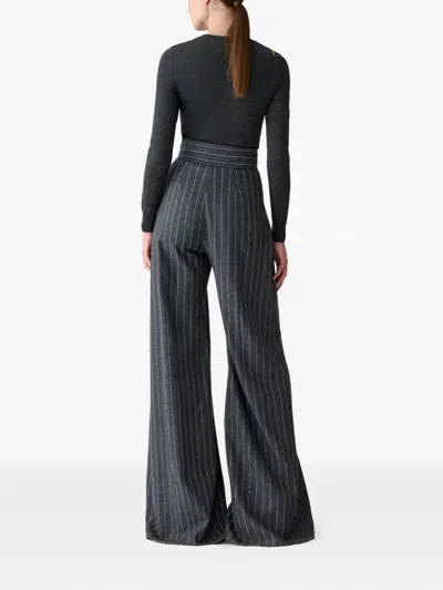 Carolina Herrera Tulip Embellished Wool-silk Sweater In Gray