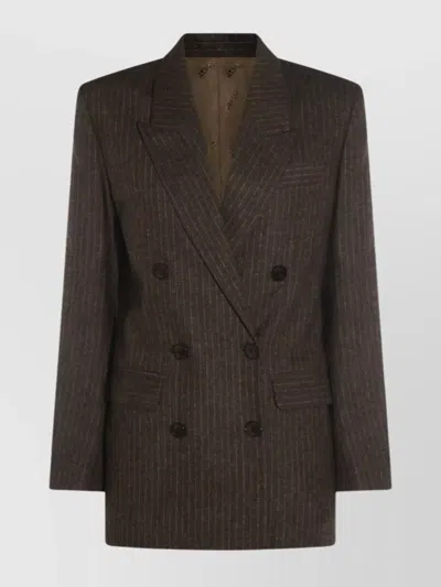 Isabel Marant Longline Blazer Featuring Button Detailing In Brown