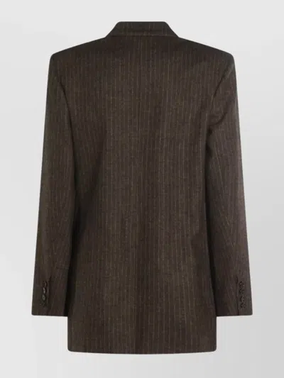 Isabel Marant Longline Blazer Featuring Button Detailing In Brown