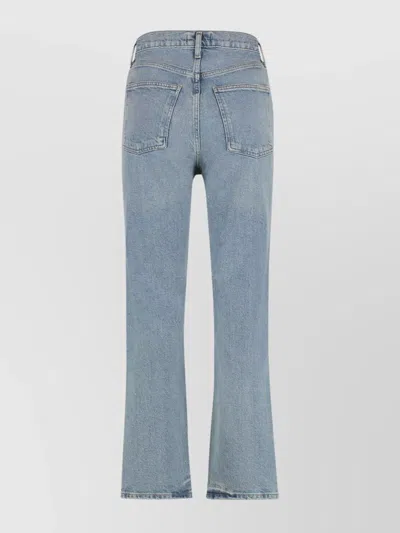 Agolde Straight Leg Denim Trousers With Belt Loops In Blue