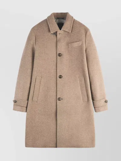 Fay Wool Coat With Hook And Multiple Pockets In Pink