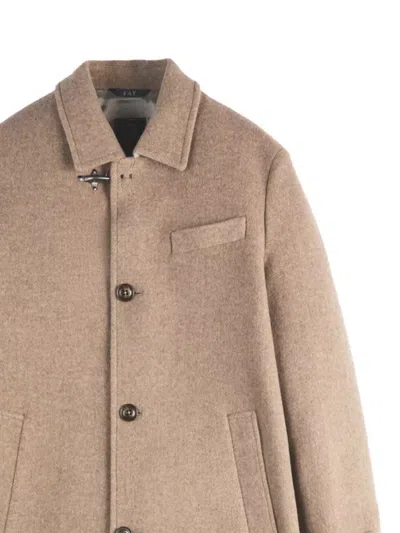 Fay Wool Coat With Hook And Multiple Pockets In Pink