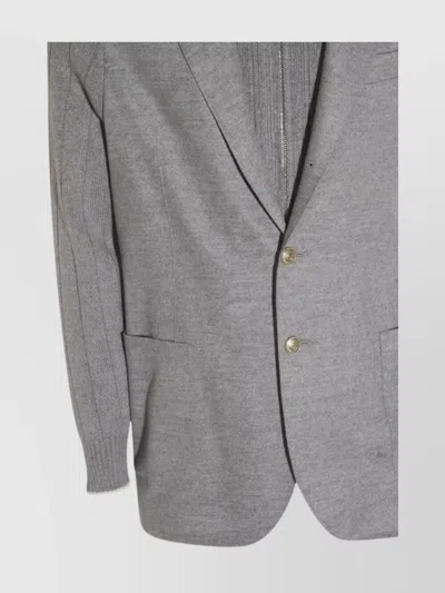 Eleventy Tailored Jacket With Notched Lapel And Pockets In Gray