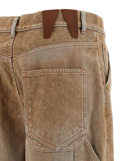 Darkpark Side-embellishment Bleached Wide-leg Jeans In Brown