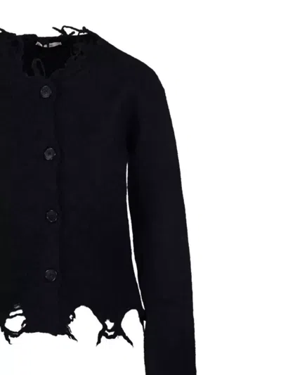 Haikure Jill Sweater With Long Sleeves And Distressed Edges In Black