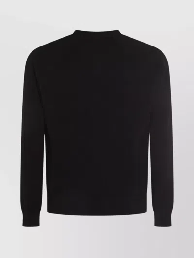 Malo Black Cashmere Crewneck Pullover In Black