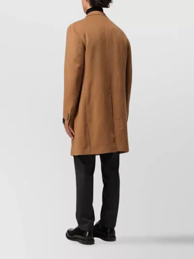 Tagliatore Cashmere Coat Featuring Notched Lapel In Brown