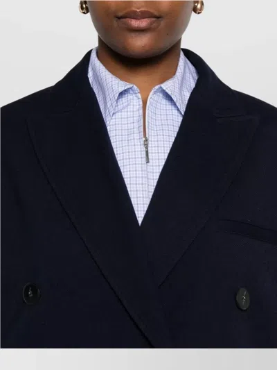 Forte Forte Tailored Double-breasted Jacket Featuring Flap Pockets In Black