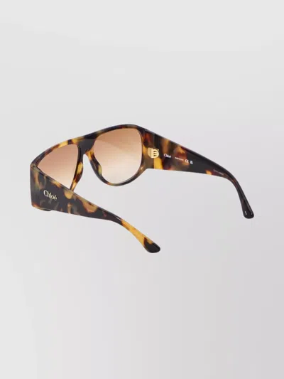 Chloé Teardrop Aviator Sunglasses Tortoiseshell Frame In Brown