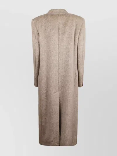 Tagliatore Beige Double-breasted Coat In Wool Blend In Gray