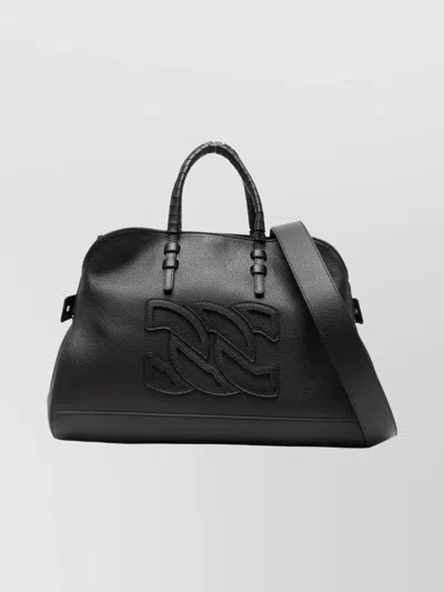 Casadei Versatile Tote Bag Detachable Shoulder Strap In Black