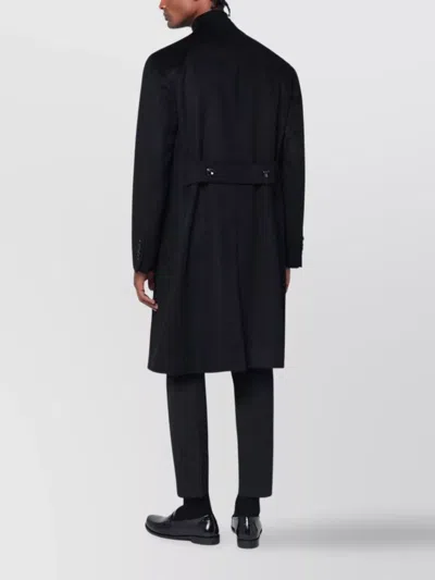 Tagliatore Wool Coat With Double-breasted Design And Belt In Black