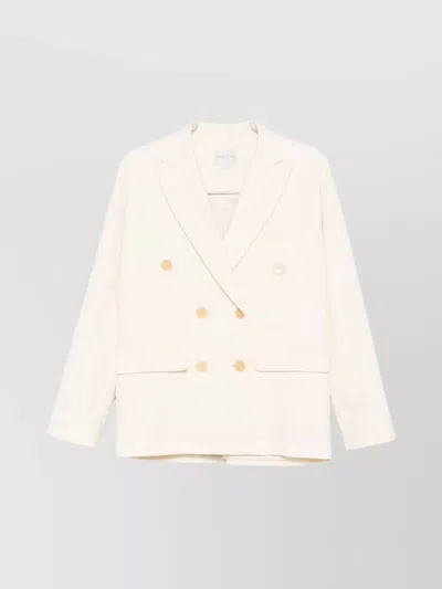 Forte Forte Double-breasted Tailored Jacket Featuring Flap Pockets In White