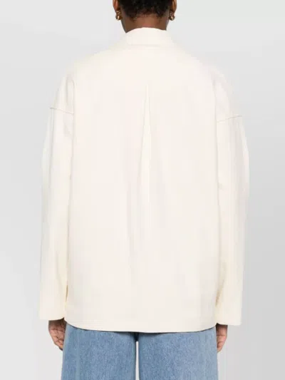 Forte Forte Double-breasted Tailored Jacket Featuring Flap Pockets In White