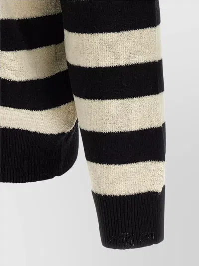 Balmain Striped Sweater With Ribbed Cuffs And Hem In Multi