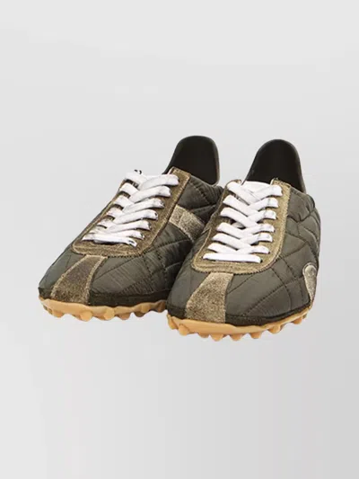 Maison Margiela Quilted-texture Sneakers With Rugged Sole And Suede Overlays In Multi