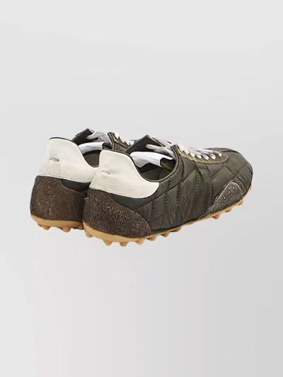 Maison Margiela Quilted-texture Sneakers With Rugged Sole And Suede Overlays In Multi
