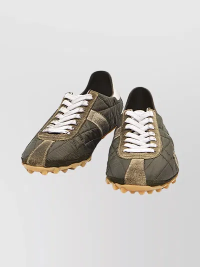 Maison Margiela Quilted-texture Sneakers With Rugged Sole And Suede Overlays In Multi
