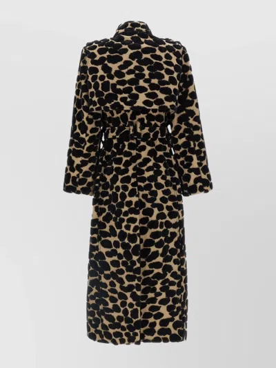 Balmain Leopard Jacquard Trench Coat Coats And Trench Coats Multicolor In Animal Print