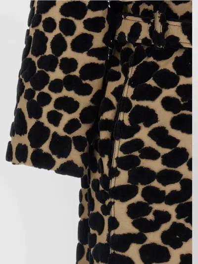 Balmain Leopard Jacquard Trench Coat Coats And Trench Coats Multicolor In Animal Print