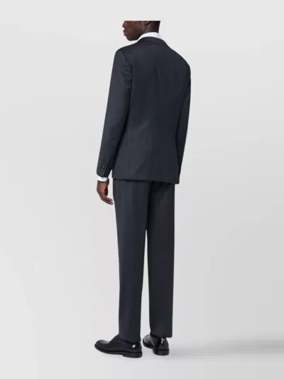 Tagliatore Gray Single-breasted Wool Suit In Black