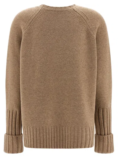 Tory Burch Wool Sweater Sweaters And Cardigans Beige In Neutral