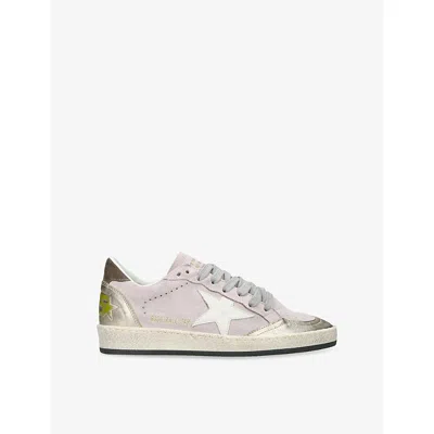 Golden Goose Ballstar Suede Upper Toe Tongue Heel And Spur Leather Star Sneakers Multicolor In Pink