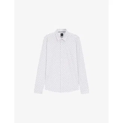Hugo Boss Slim-fit Shirt In Italian-made Performance-stretch Fabric In White