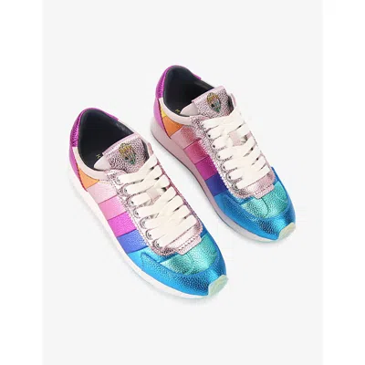 Kurt Geiger Metallic Leather Islington Low-top Sneakers In Multi