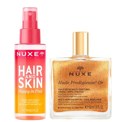 Nuxe Huile Prodigieuse Shimmering Multi-purpose Dry Oil 50ml & 'happy In Pink' Hair & Body Fragrance Mist