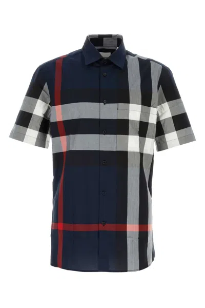 Burberry Summerton Check Cotton Shirt In Black