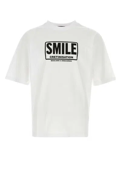 Dsquared2 Dsquared White Cotton Dsquared X Magliano T-shirt In White