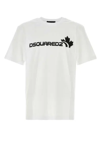 Dsquared2 Soft Cotton Crew Neck Short Sleeve T-shirt In Yellow