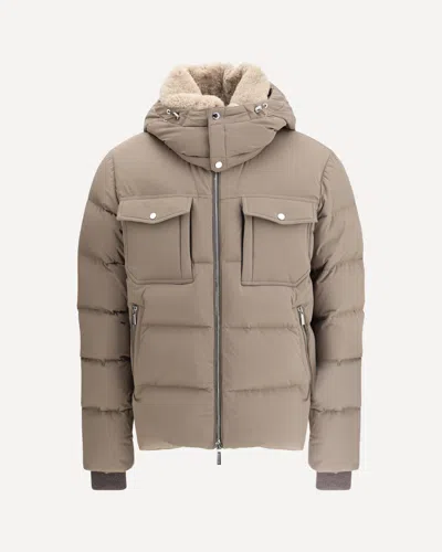 Moorer Cappuccino Nylon Blend Alarick Down Jacket In Nude