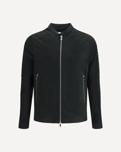 Tatras Double-slider Zip Suede Leather Jacket In Black